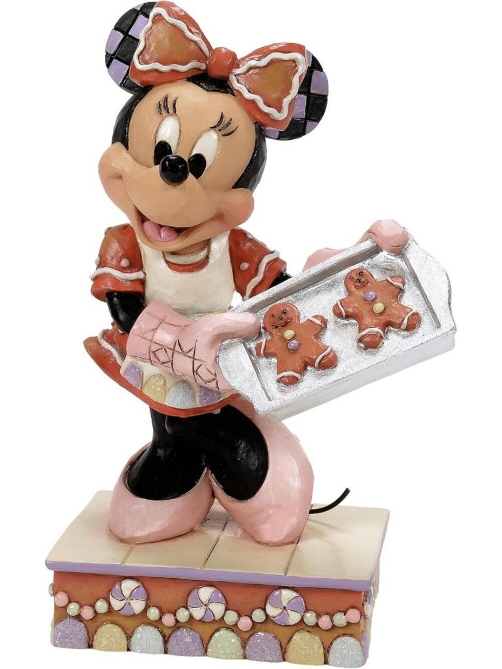 Disney Minnie Mouse Gingerbread Cookies Figurine, 5.5 Inch Holiday Decor